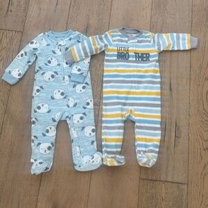 Simple Joys Carters 6-9 month double zip sleeper long fleece little brother